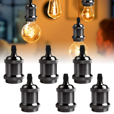 6 x Vintage Lampenfassung E27E26 Metall Nostalgie Schraubenkopf für Lampen