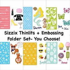 Sizzix Thinlits Dies Textured Impressions Embossing Folder Bundle You Choose
