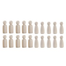 10x En Bois Peg Dolls Couple crafts Cake Topper Décorations Imprimées pour