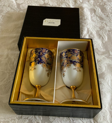 Porcelain goblets Pair-Shibata with original box