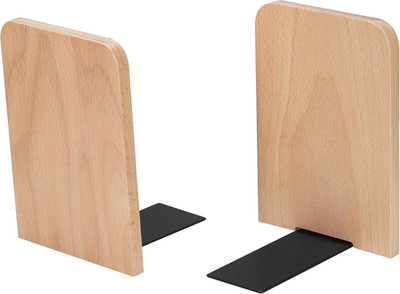 Buchstützen aus Holz, 2 Stück, 17 x 12 x 10,5 cm, L-Form Design mit Rutschfesten