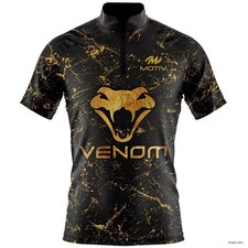 Bowling Motiv Snake Black Gold Best Gift Zip Bowling Jersey Size S-5XL