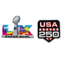 Super Bowl 60 Patches 250 Anniversary Embroidery iron on Patch 2 PC 3