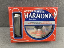 How to Play The Harmonica book and kit New With Original Box