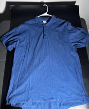 Vtg Y2K Nike Men  s L Blue Golf Polo Side Swoosh White Tag Business Casual