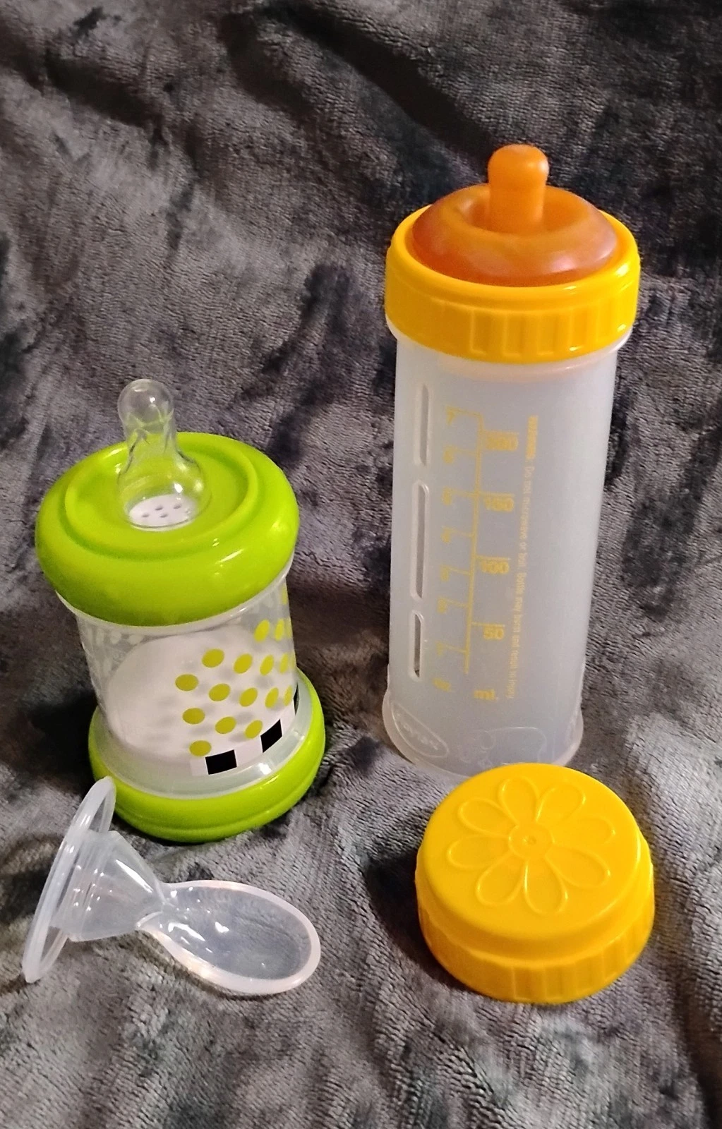Vintage Playtex Flat Top Latex Nipple Nurser Baby Bottle Sassy Cereal Feeder