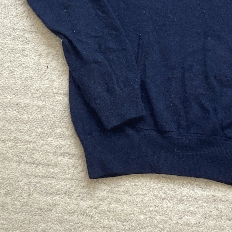 Black Brown 1826 Cashmere Hoodie Large Blue Pony Rugby Adjustable Hike Outdoor - Image 2 of 4