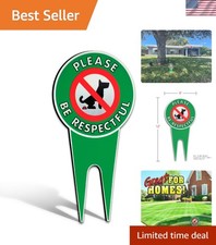 High-Visibility No Pooping Sign - Double-Sided 12"x6" Durable Aluminum