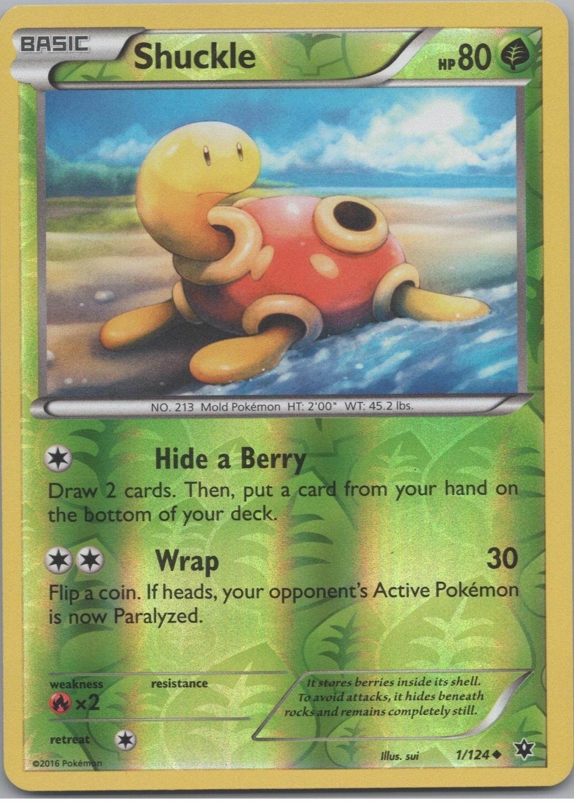 Shuckle - 1/124 - Rverse Holo - Fates Collide - NM/M
