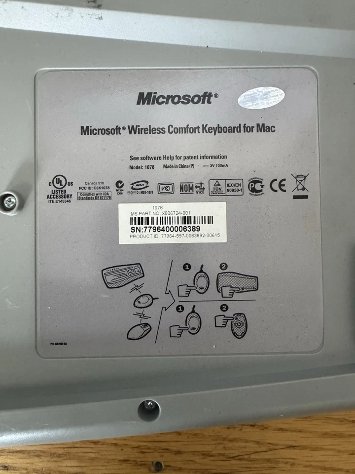 Microsoft Wireless Comfort Keyboard 4000 Gray Silver keyboard & mouse only - Image 4 of 4
