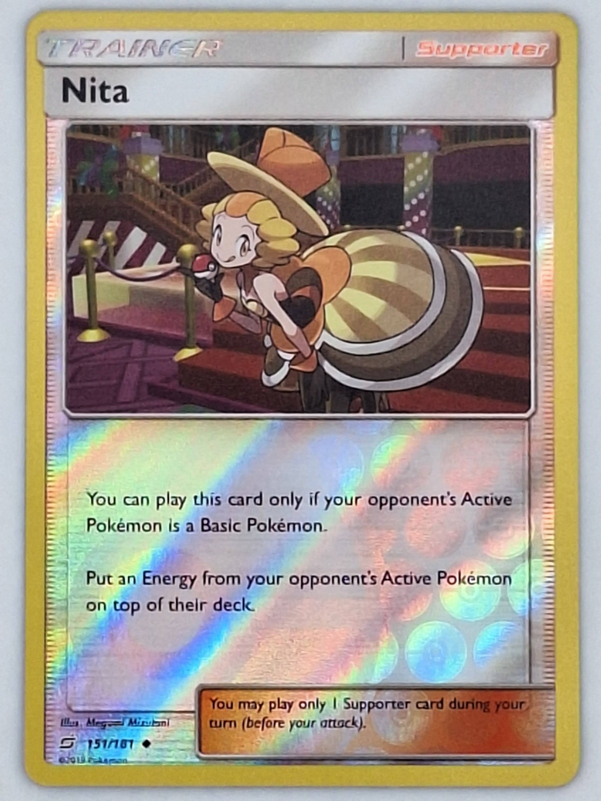 Nita 151/181 Pokemon - Reverse Holo Sun & Moon Team Up MP