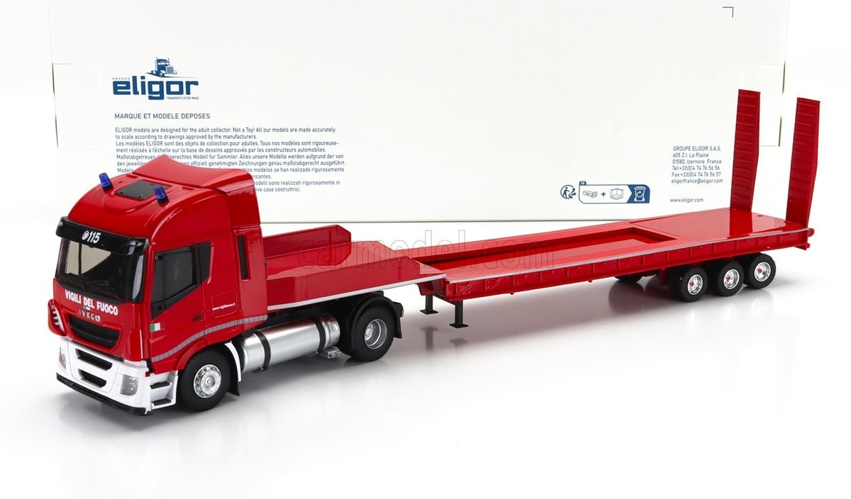 Camion Eligor 118218 Iveco Stralis 480XP Avec Remorque Plate-Forme (Neuf)