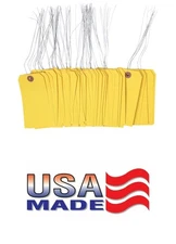 Gitway 100 Yellow Tags With Wire Size 5 Measurements 4 34 Inch X 2 38 Inch