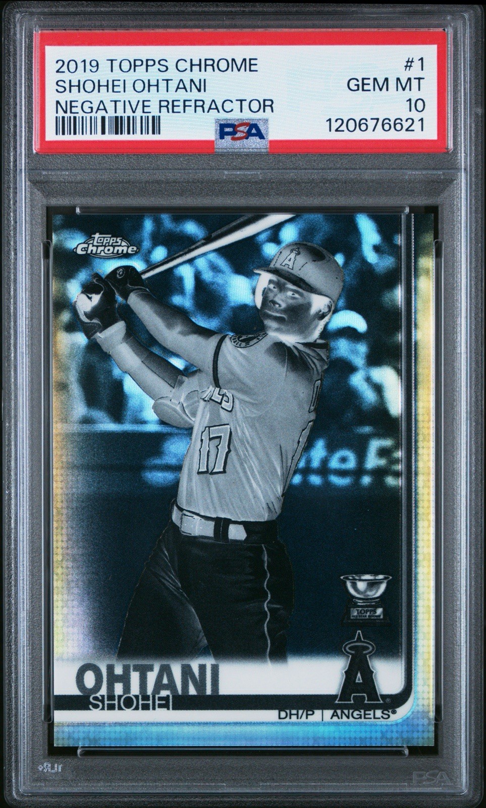 2019 Topps Chrome Shohei Ohtani #1 Negative Refractor Rookie Cup PSA 10 DODGERS