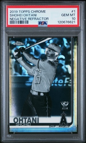 2019 Topps Chrome Shohei Ohtani #1 Negative Refractor Rookie Cup PSA 10 DODGERS