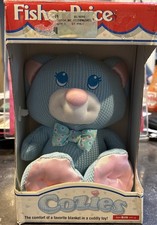 Cozies Bear Fisher Price Light Blue With Now Tie Pink Feet Nose Ears. New Rare