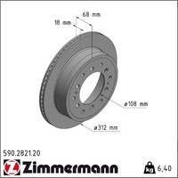 2X Zimmermann 590.2821.20 Bremsscheibe FüR Toyota Land Cruiser Prado J15