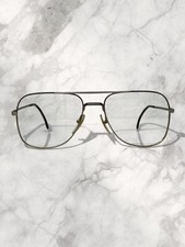 Vintage Gold Aviator Eyeglass Frame 52-18 Retro Unisex Pilot Style No Lenses