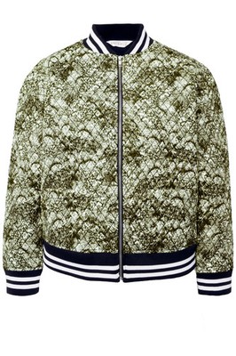 Studio Untold große Größen Kurzjacke 42+ schwarz Blouson Collegekragen Print