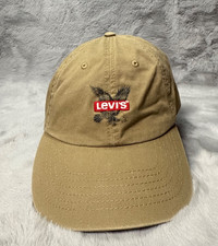 Levi's Strauss Hat Cap Beige Eagle Emblem Snap Back Adjustable Embroidered