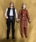 Vintage Star Wars 1977 Han Solo & 1980 Princess Leia Figures Made In Hong Kong