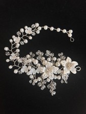 Bridal Hair Vine   Flexible Handmade Headpiece with Pearls  Crystals