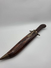 Vintage Shibriya Dagger Carved Ornamented Wooden Handle & Sheath, Lock.