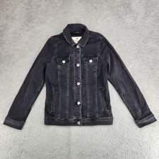 Abercrombie Kids Denim Jean Jacket Youth Size 13/14 Black Button Trucker