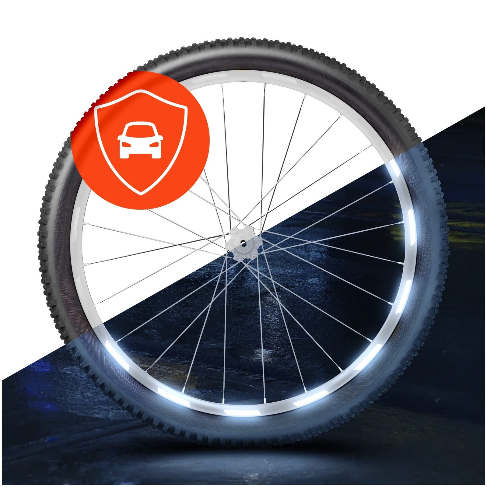 Autocollants réflecteurs jantes vélo pour ne plus être invisible des voitures la nuit