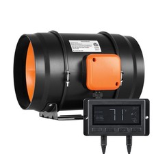 Inline Duct Fan, 8-Inch 807 CFM with Temperature Humidity Controller, Quiet EC-m