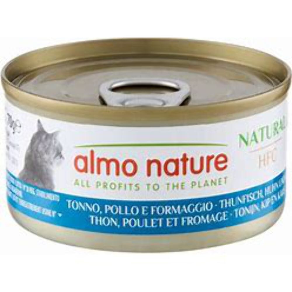ALMO NATURE HFC CON POLLO,TONNO E FORMAGGIO 70 GR