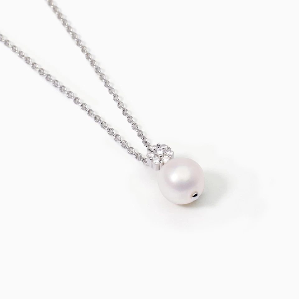 Girocollo Perla Coltivata Donna in Argento 925 Rodiato e Zirconi | 553546 - Immagine 2 di 3