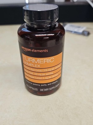Amazon Elements Turmeric Complex Ginger Black Pepper 65 Capsules BB: 05/2026