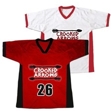 Youth/Men Jimmy Silverfoot 26 Crooked Arrows Lacrosse Jersey White Red Custom