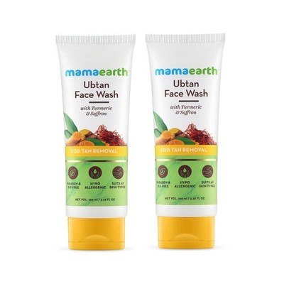 Mamaearth Ubtan Natural Face Wash with Turmeric & Safran 100 ml (2er Pack)