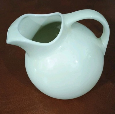 Ball Pitcher WHITE Glossy Glaze HALL 633 Original Vintage Pottery 