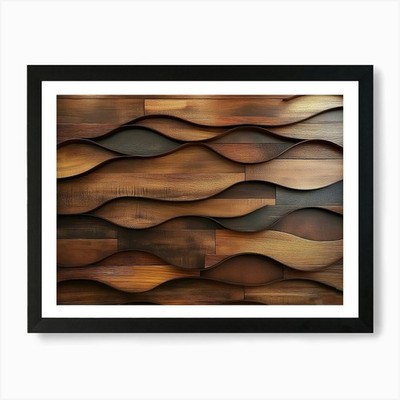 3d Art Background, Wooden Tile Art  Framed Wall Art Poster Canvas Print Picture