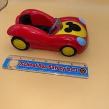 Disney Just Play Red Car Mickey Mouse Mini (Car only) Preowned 6” x 3 ½" x 2”