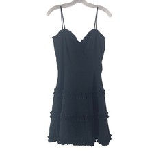 Altar'd State Tiered Ruffle Mini Dress Black Sweetheart LBD Coquette Ruffle M