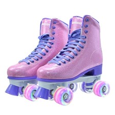 Smoojoy Roller Skates For Women Girls High Top Pu Adult Derby Quad Purple Red