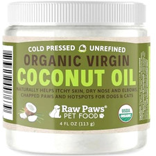 Virgin Organic Coconut Oil for Dogs  Cats, 4-oz - Treatment for Itchy Skin, USA