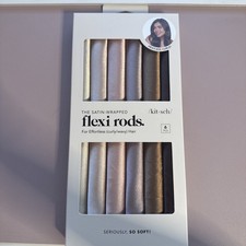 Kitsch Flexi Rods Heatless Hair Curler, Satin Covered Curling Rod, Rosewood 6pc