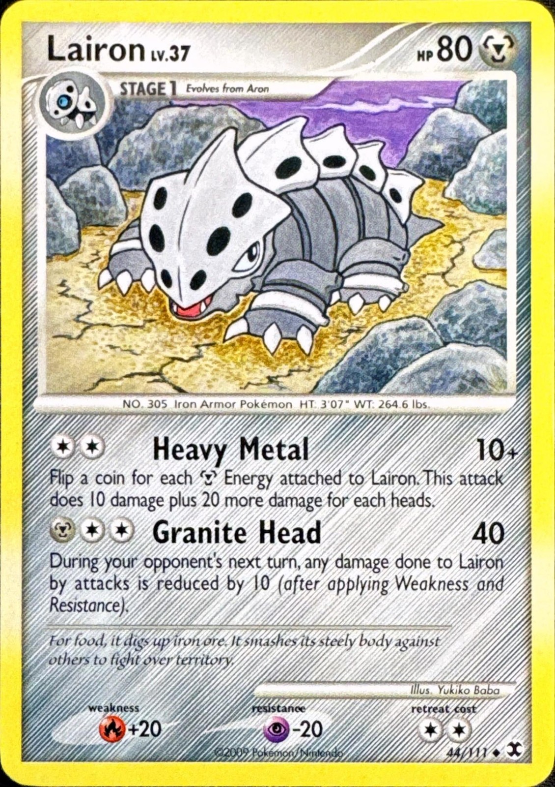 Lairon 44/111 Uncommon Rising Rivals Pokemon Lightly Played