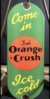 Orange Crush "Come In" "Ice Cold" Soda Advertising Sign Green Orange Yellow — photo 1