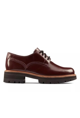 Clarks Orianna Derby burgunderrote Damen-Lederschuhe UK-Größe 5 D/38