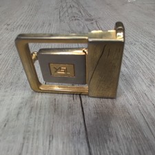 Gold Tone YSL Style Pin Belt Buckle Reversible Logo Hardware Piece Unisex
