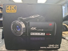 4K Ultra Video Camera Camcorder 44MP Vlogging 18X Zoom IR 2 Batteries Microphone