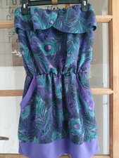Ali & Kris Strapless Purple and Green Dress with Pockets Size Small