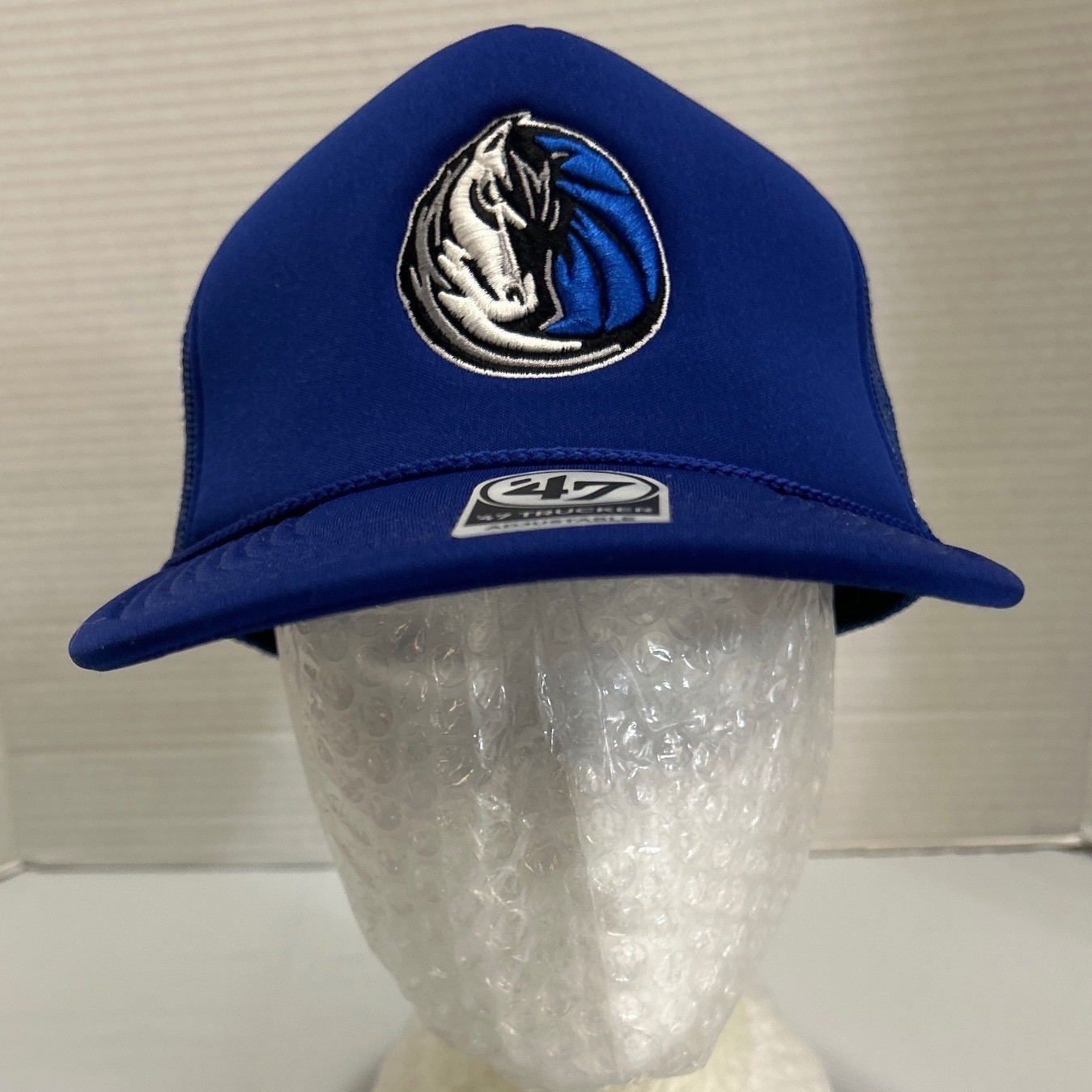47 Brand Dallas Mavericks NBA Royal Blue Foam Mesh Trucker Snapback Hat OSFA NEW
