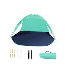 Beach Tent for 3-4 People, UPF50+ Sun Shelter with Breathable 3 3-Door Green